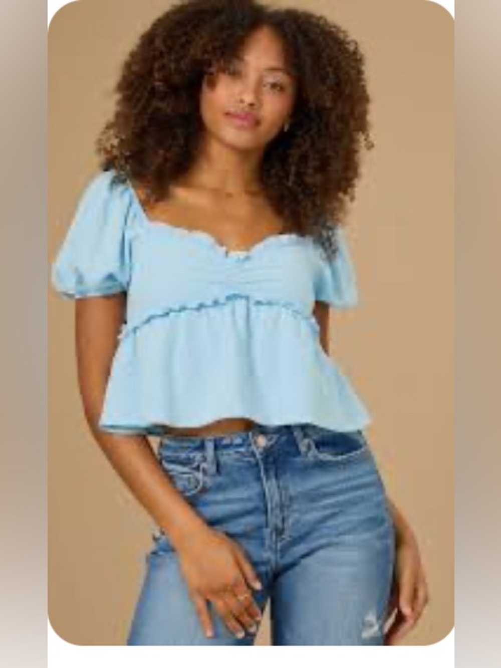 Altar'd State Brielle Puff Babydoll Top
